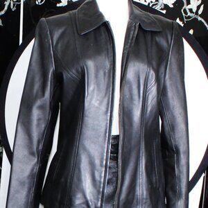100% LEATHER PANTS W/ LEATHER JACKET 10/MEDIUM